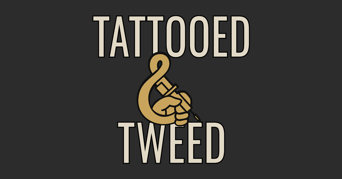 The Tattooed & Tweed logo on a charcoal background.