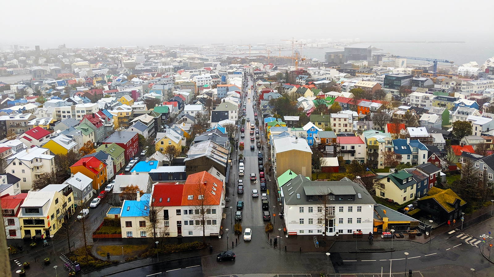 reykjavik A view of Reykjavik taken from the spire of the Hallgrímskirkja church.