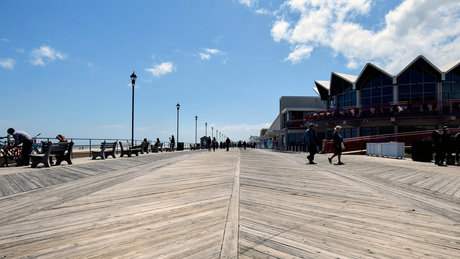 Asbury-Boardwalk The Asbury Park boardwalk from the south exit of Convention Hall.