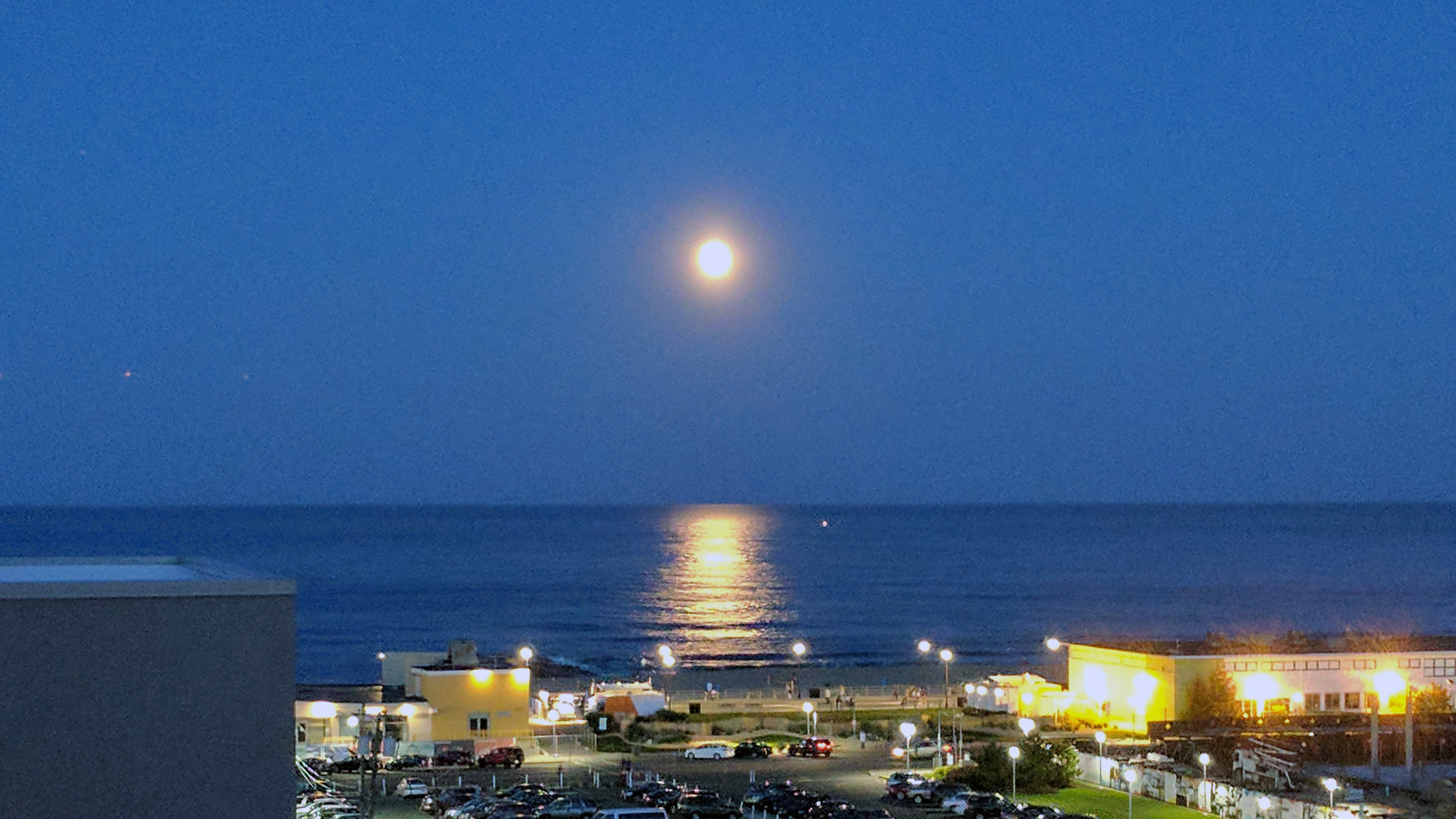 Asbury-Salvation A view of the moonrise over the Atlantic Ocean from Salvation, the rooftop bar at the Asbury Hotel.